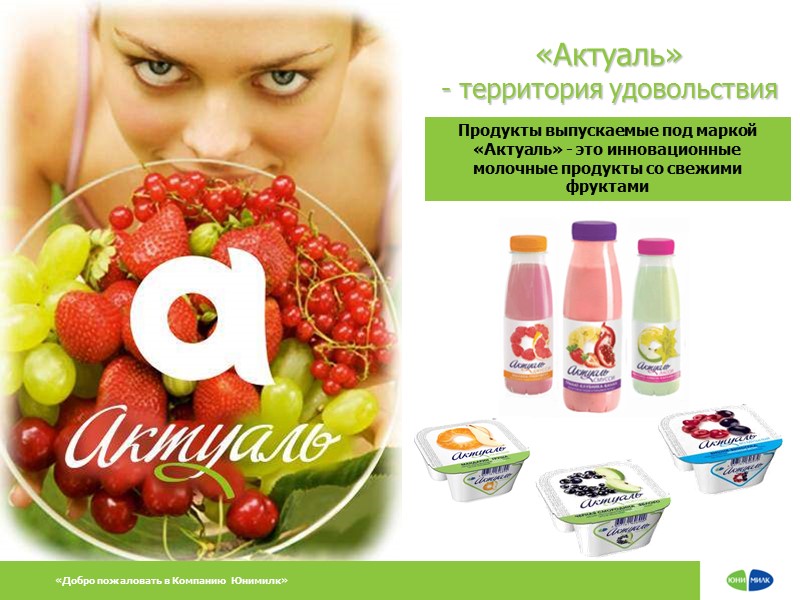 «Актуаль»  - территория удовольствия Продукты выпускаемые под маркой «Актуаль» - это инновационные 